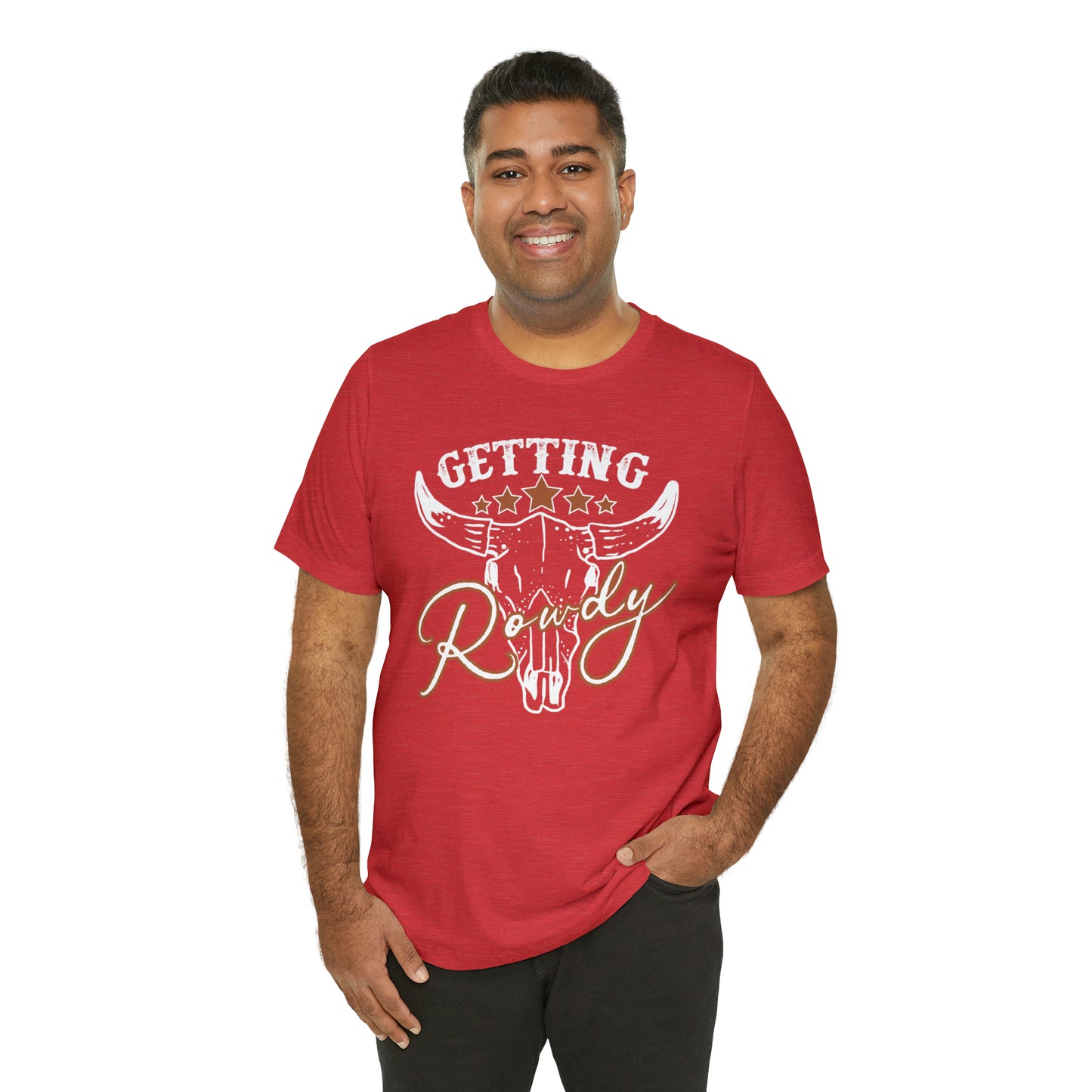 Vintage Getting Rowdy Party/ Bridesmaid/ Groomsman T-Shirt - White Ink