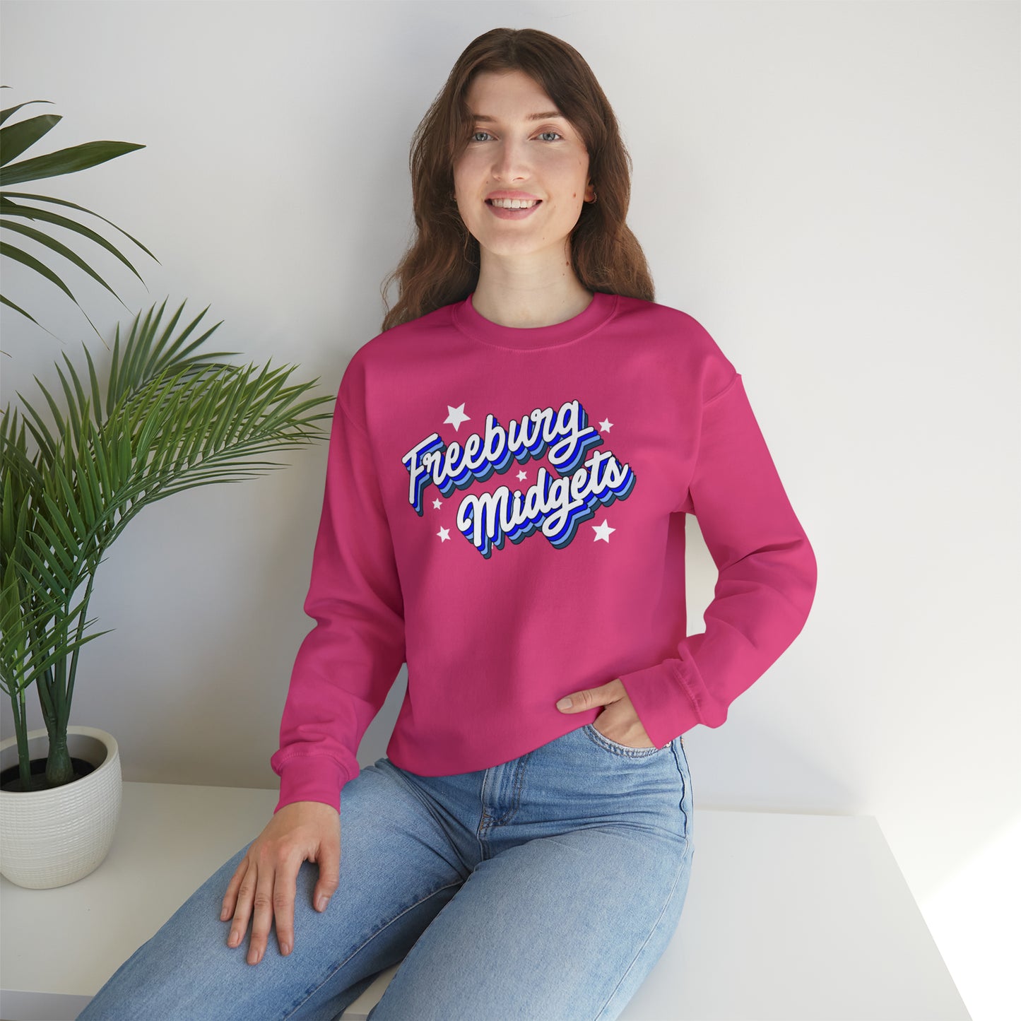 Retro Freeburg Midgets Unisex Heavy Blend™ Crewneck Sweatshirt
