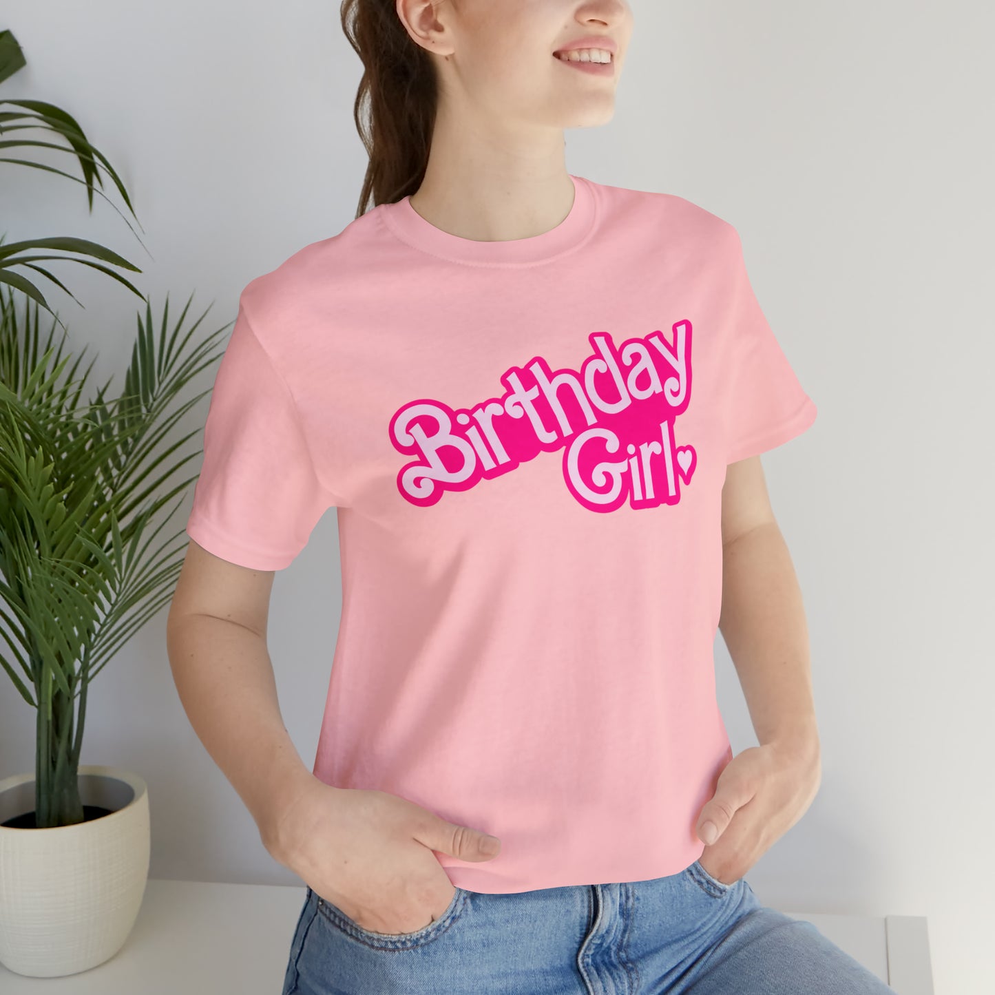 Birthday Girl Hot Pink Barbie Print T-Shirt -