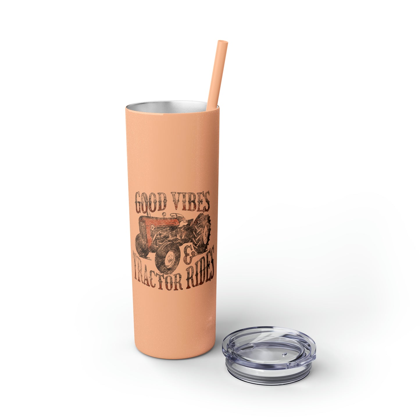 Country Cow Print Skinny Tumbler with Straw, 20oz