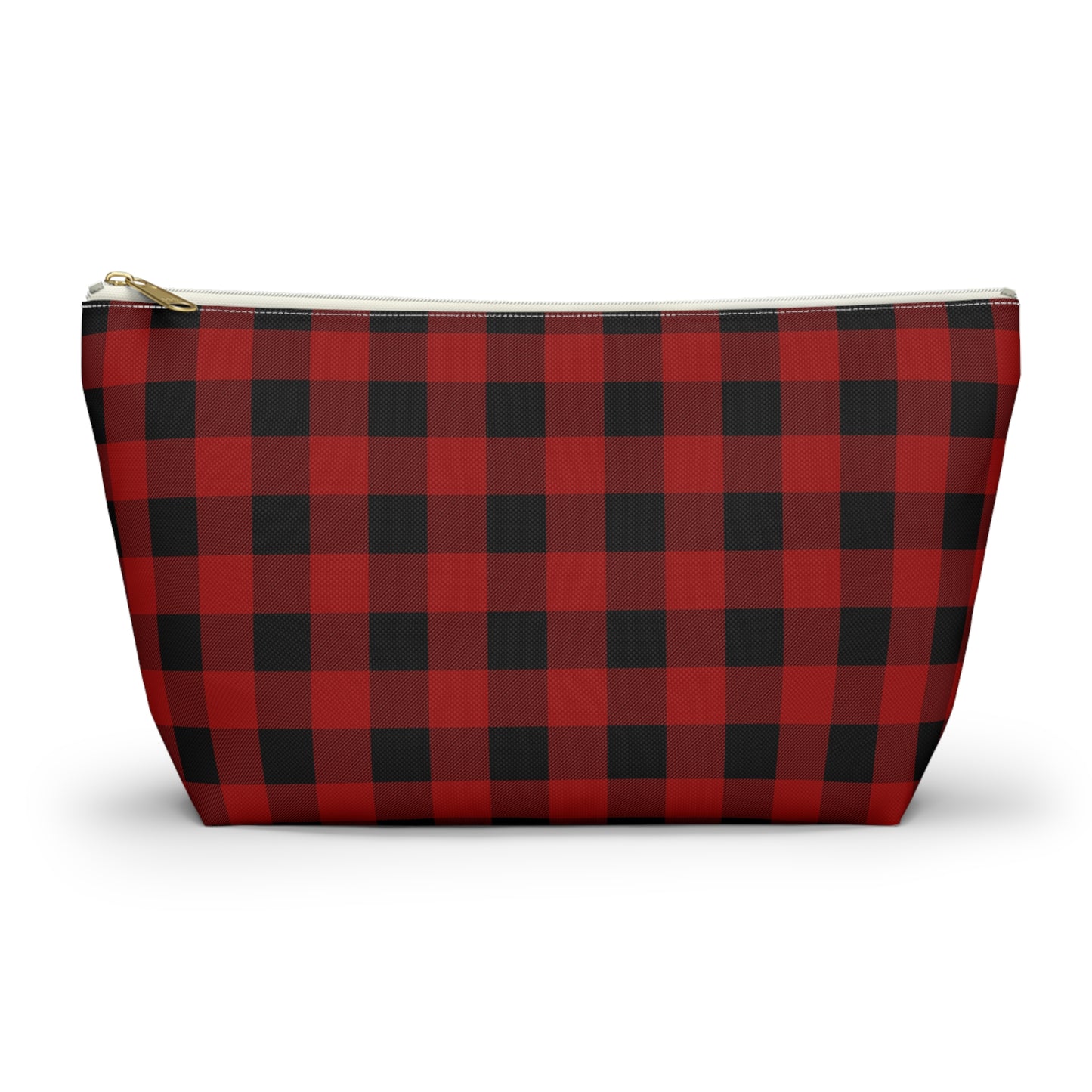 Red and Black Buffalo Plaid/Checkered Print Design Accessory Pouch w T-bottom