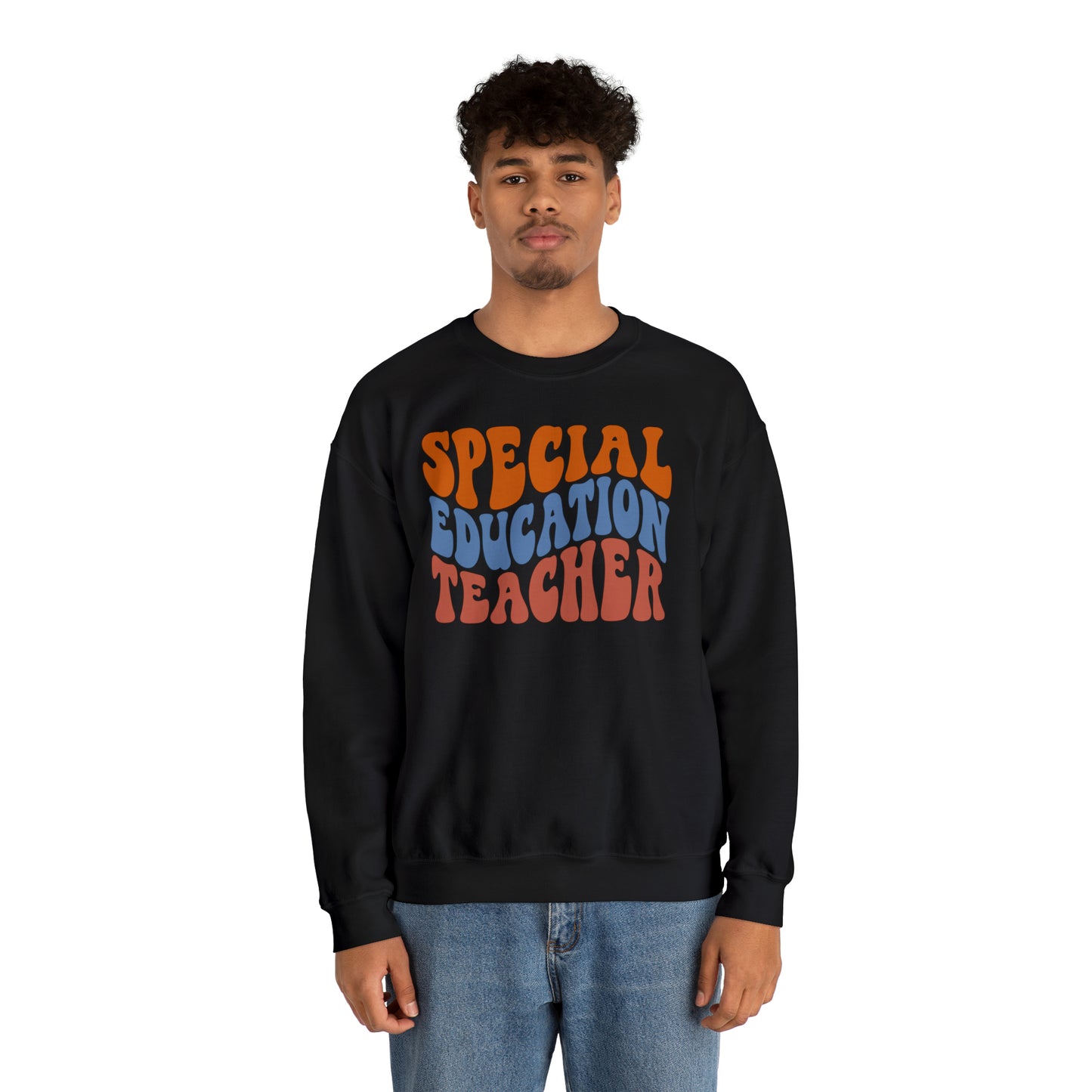 Retro Warm Colored Special Education Teacher Unisex Heavy Blend™ Crewneck Sweatshirt