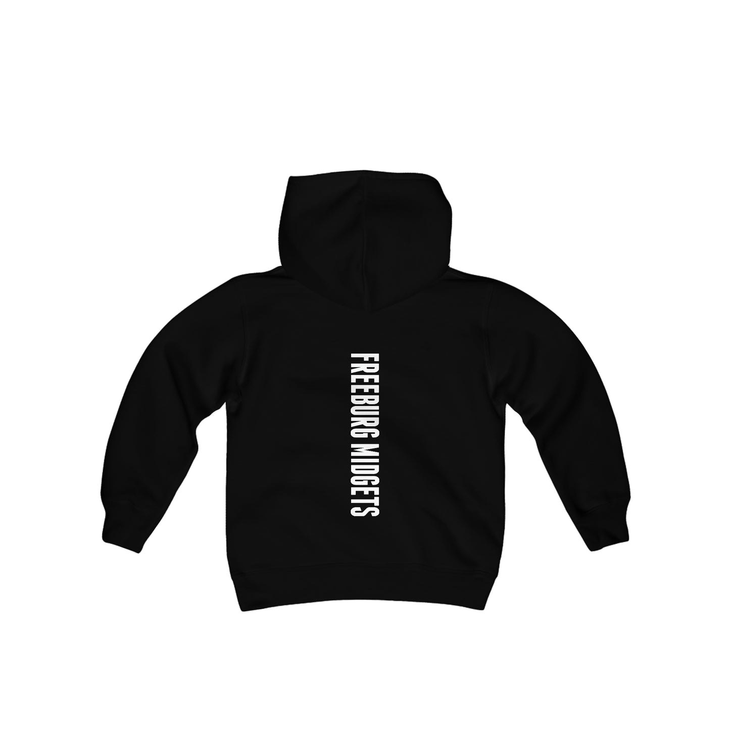 YOUTH - Front and Back Design - Varsity F and Vertical Freeburg Midgets Logo Youth Heavy Blend Hooded Sweatshirt
