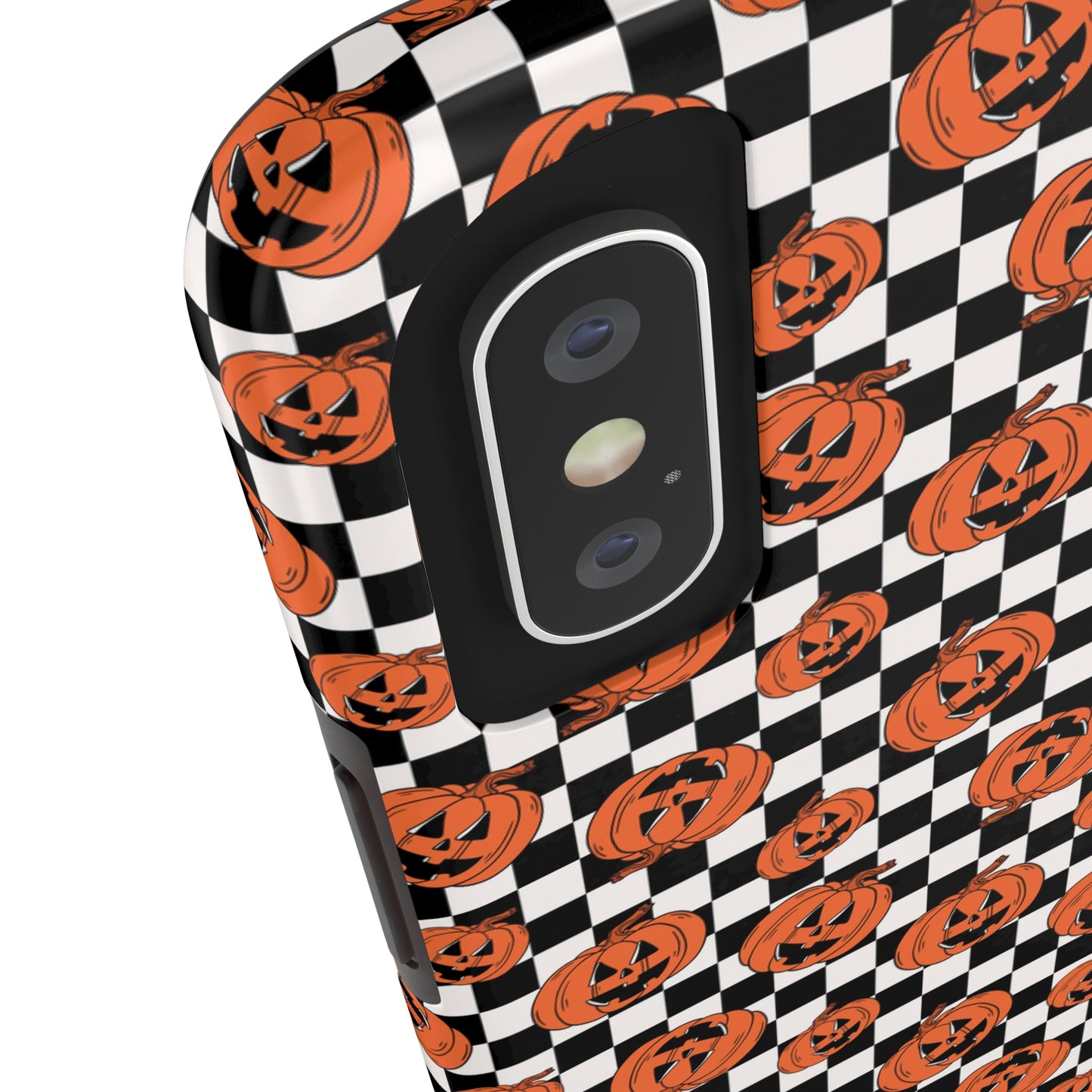 Pumpkin / Jack-O-Lantern Checkerboard Halloween/ Fall Patterned Tough Phone Cases