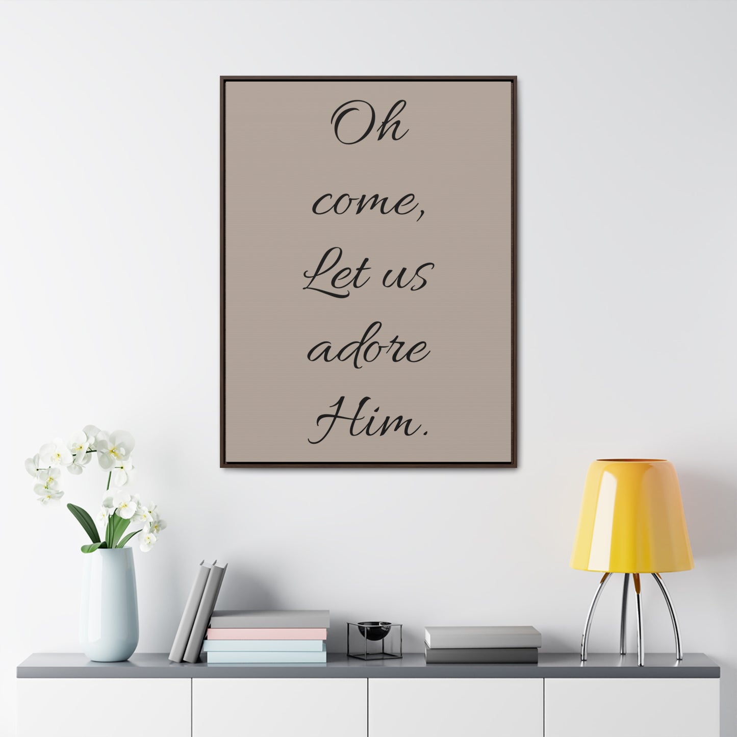 Oh Come Let Us Adore Him Gallery Canvas Wraps, Vertical Frame
