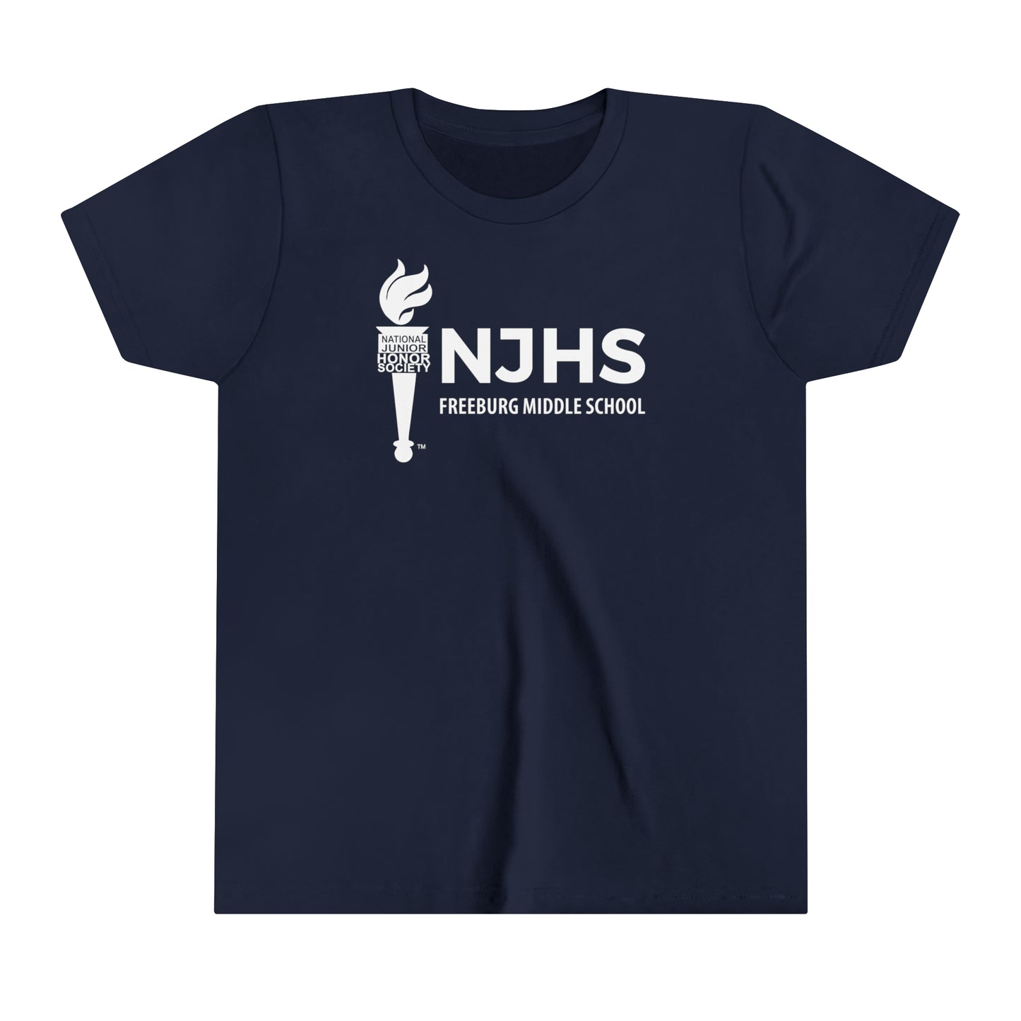 YOUTH - NJHS National Junior Honor Society White Print Youth Short Sleeve Tee
