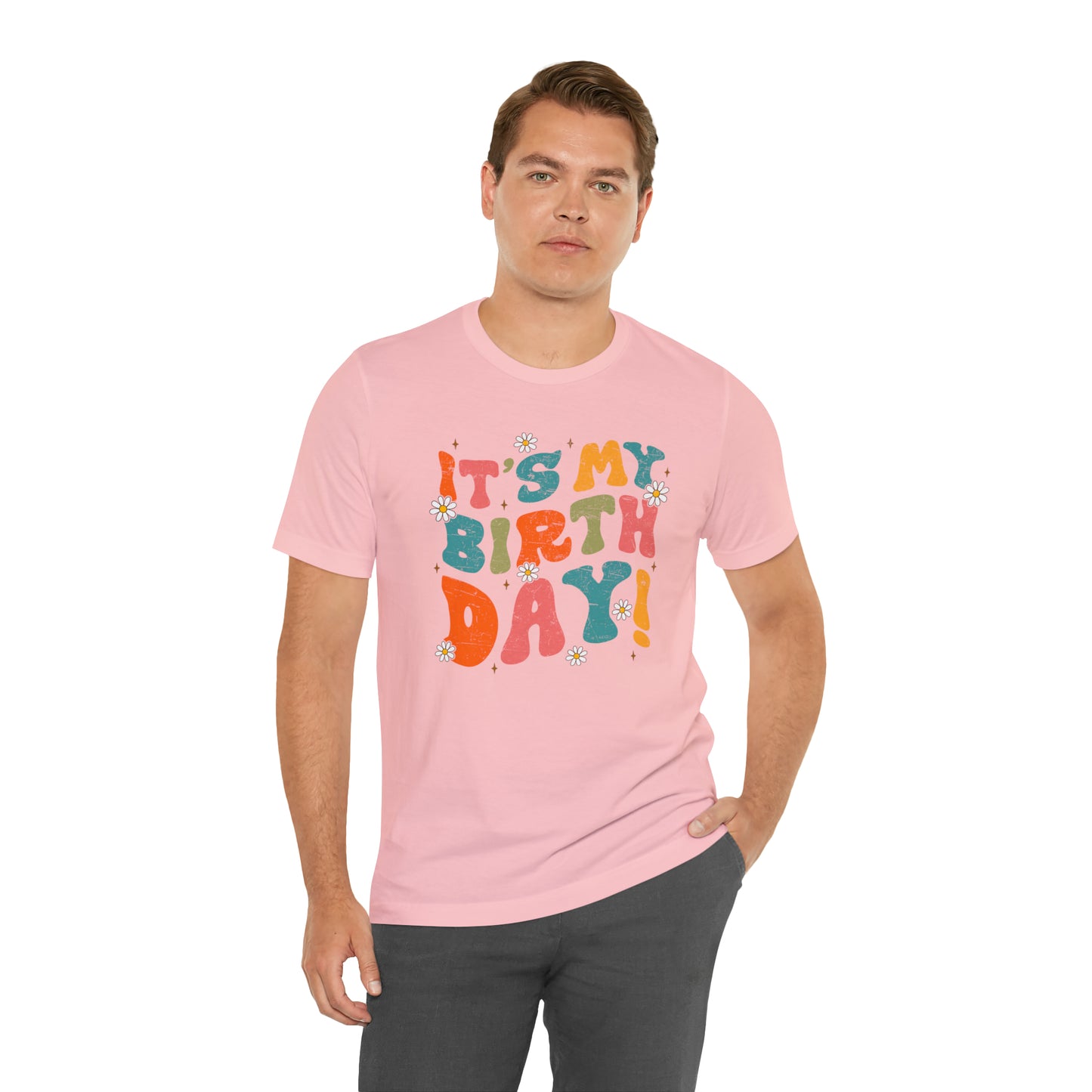 Distressed It's My Birthday Colorful Daisy T-Shirt