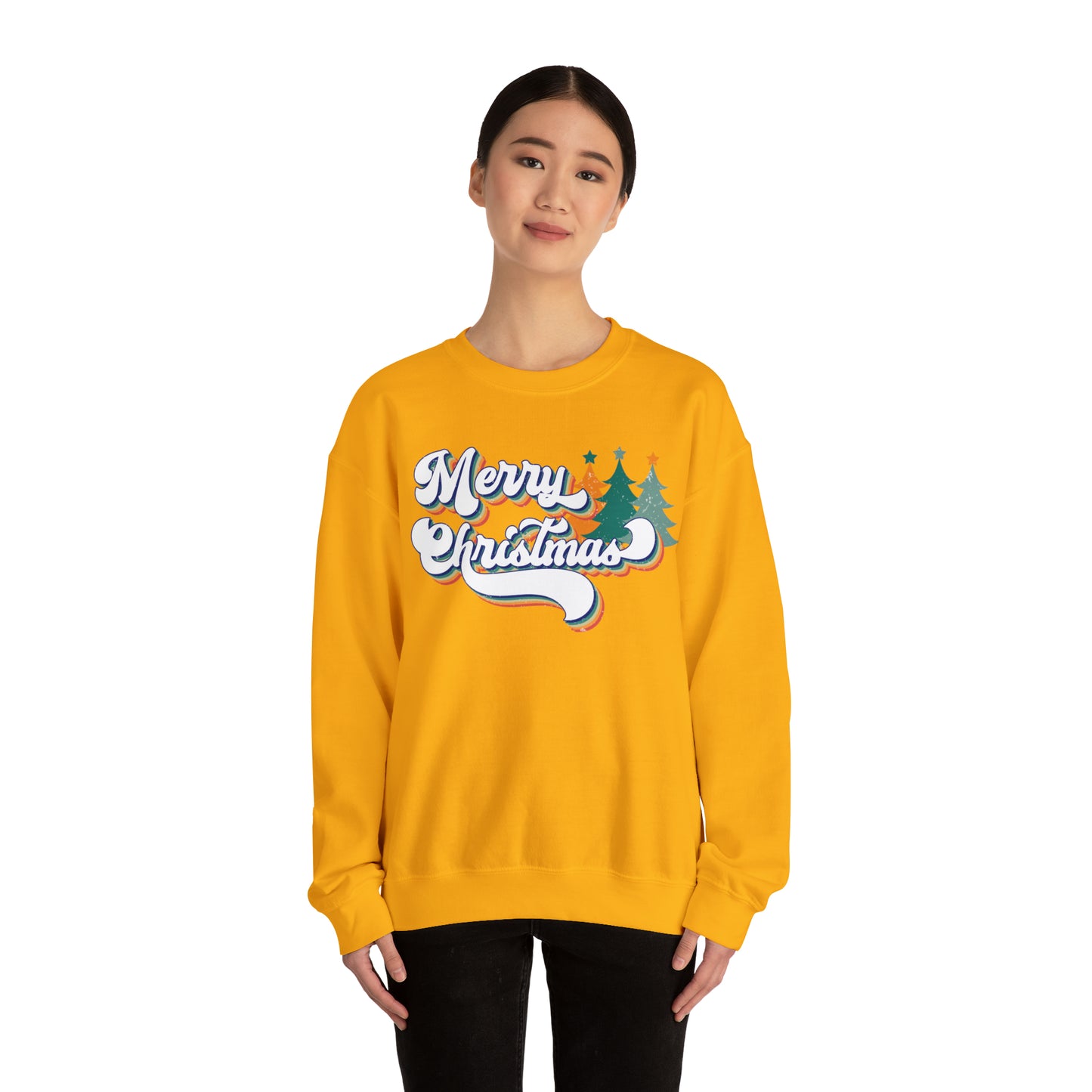 Retro Merry Christmas Heavyweight Crewneck Sweatshirt