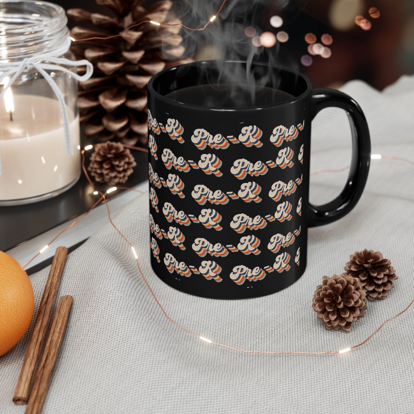 Retro Pre-K n 11oz Black Mug
