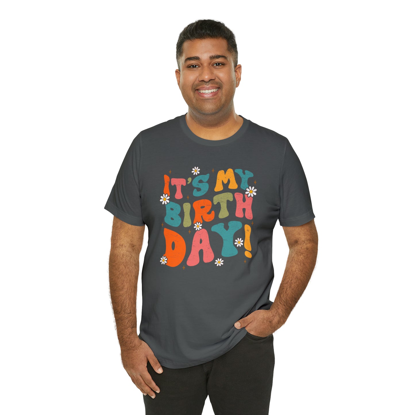 Distressed It's My Birthday Colorful Daisy T-Shirt