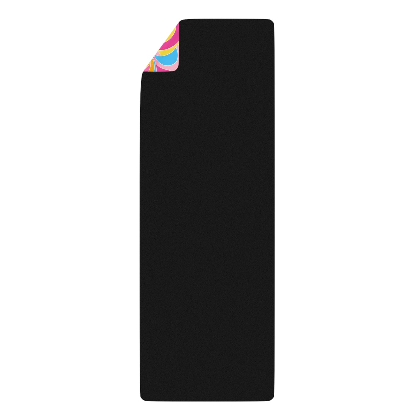 Retro Disco Neon Pink Blue Yellow Pattern Rubber Yoga Mat