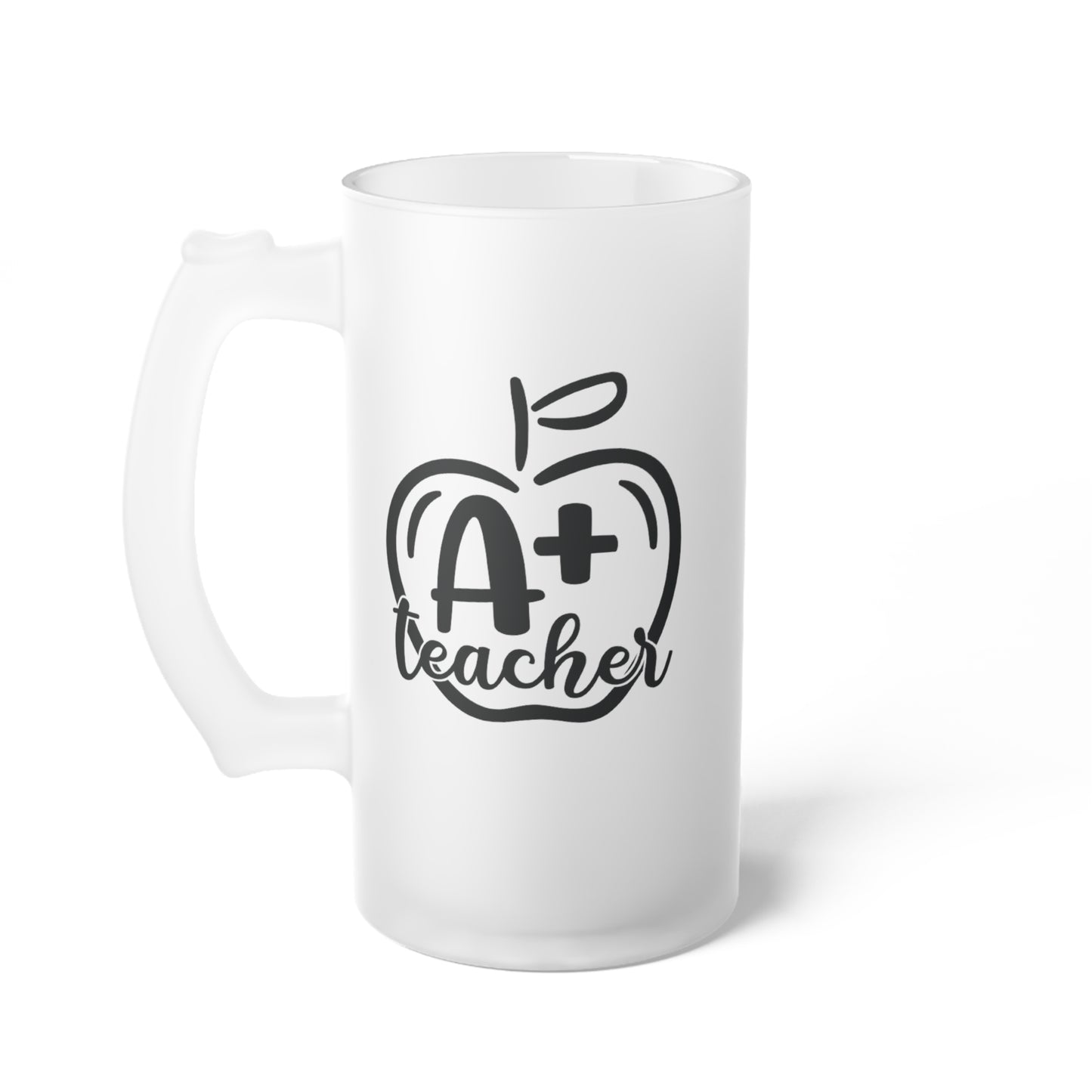 A+ Teacher Frosted Glass Beer Mug