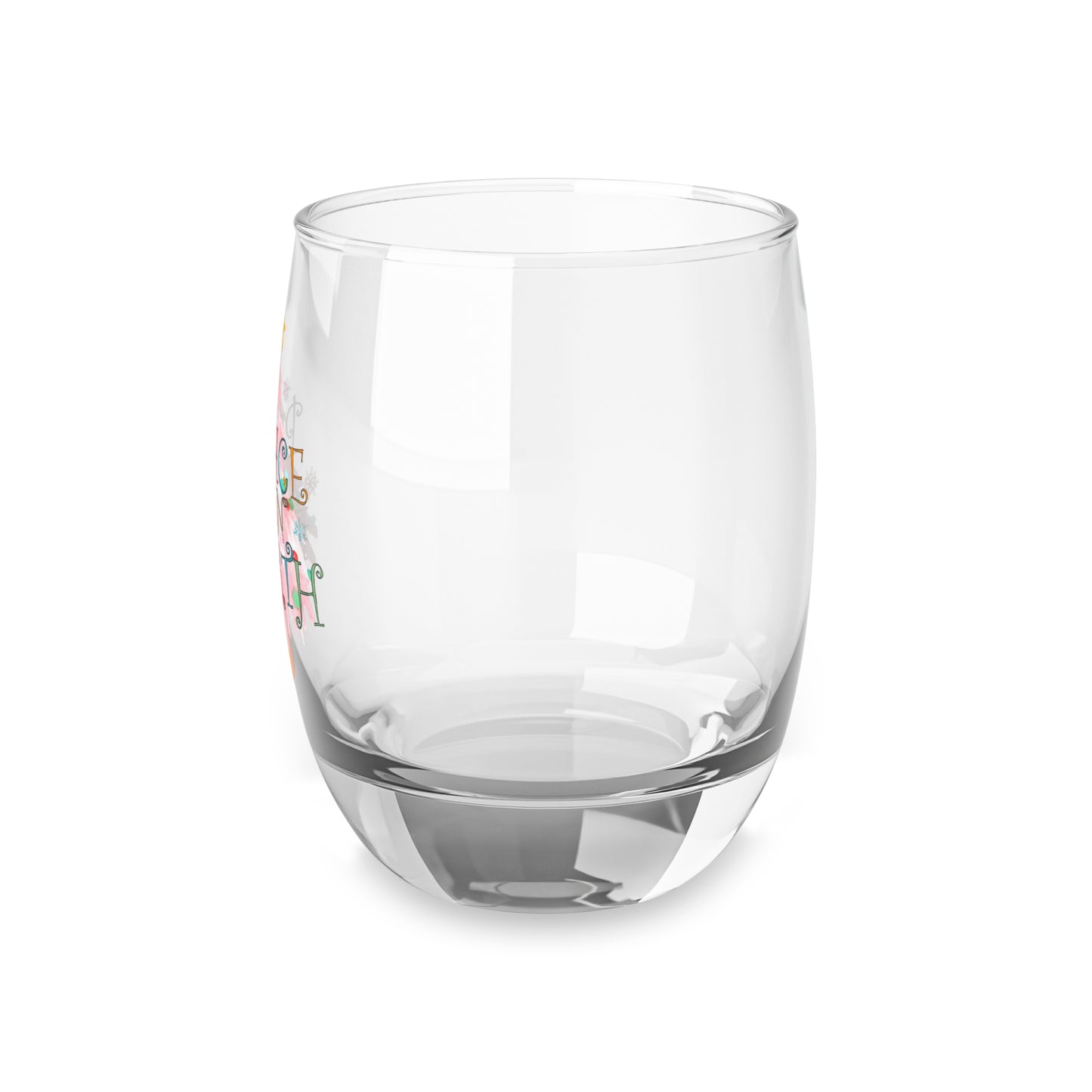 Peace on Earth Pink Christmas Tree Whiskey Glass