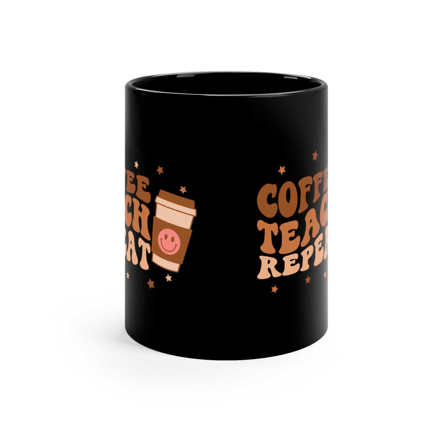 Coffee Teach Repeat 11oz Black Mug