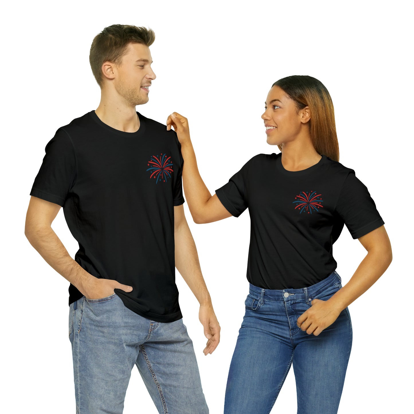 "Land of the Free Because of the Brave" Unisex Jersey Short Sleeve Tee (Front and Back Design)