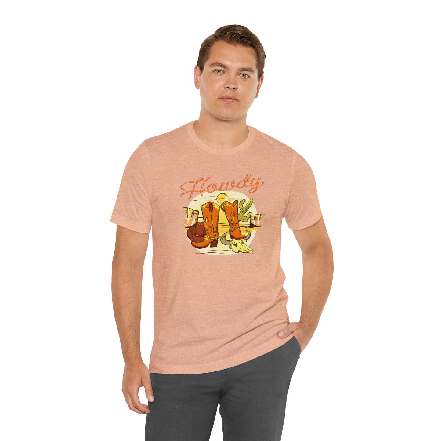 "Rope Howdy with boots" Unisex Jersey Short Sleeve Tee