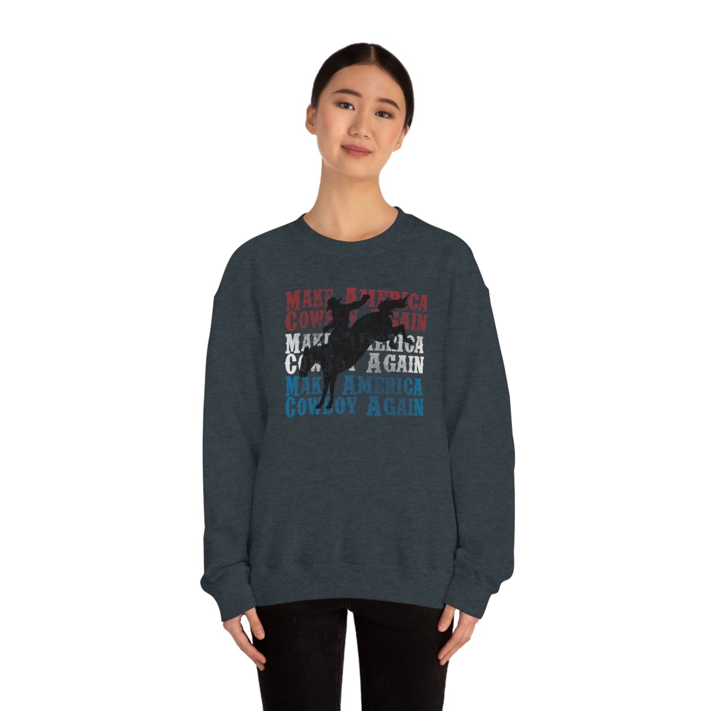 "Make America Cowboy Again" - Unisex Heavy Blend™ Crewneck Sweatshirt