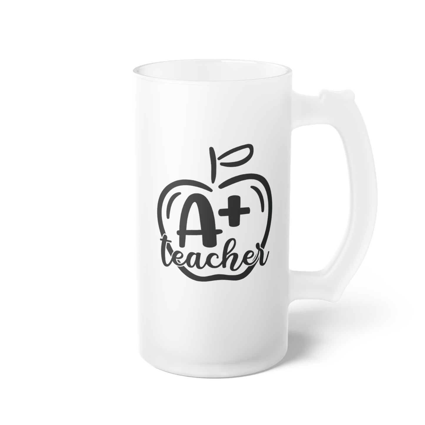 A+ Teacher Frosted Glass Beer Mug