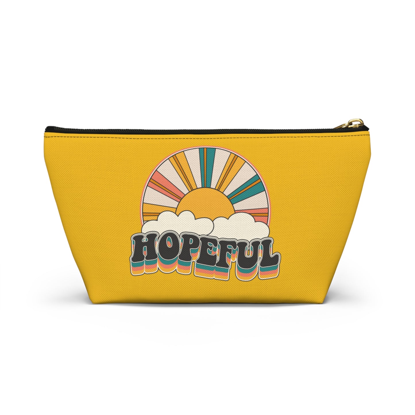 Christian Hopeful Rainbow Sunshine Print Design Accessory Pouch w T-bottom