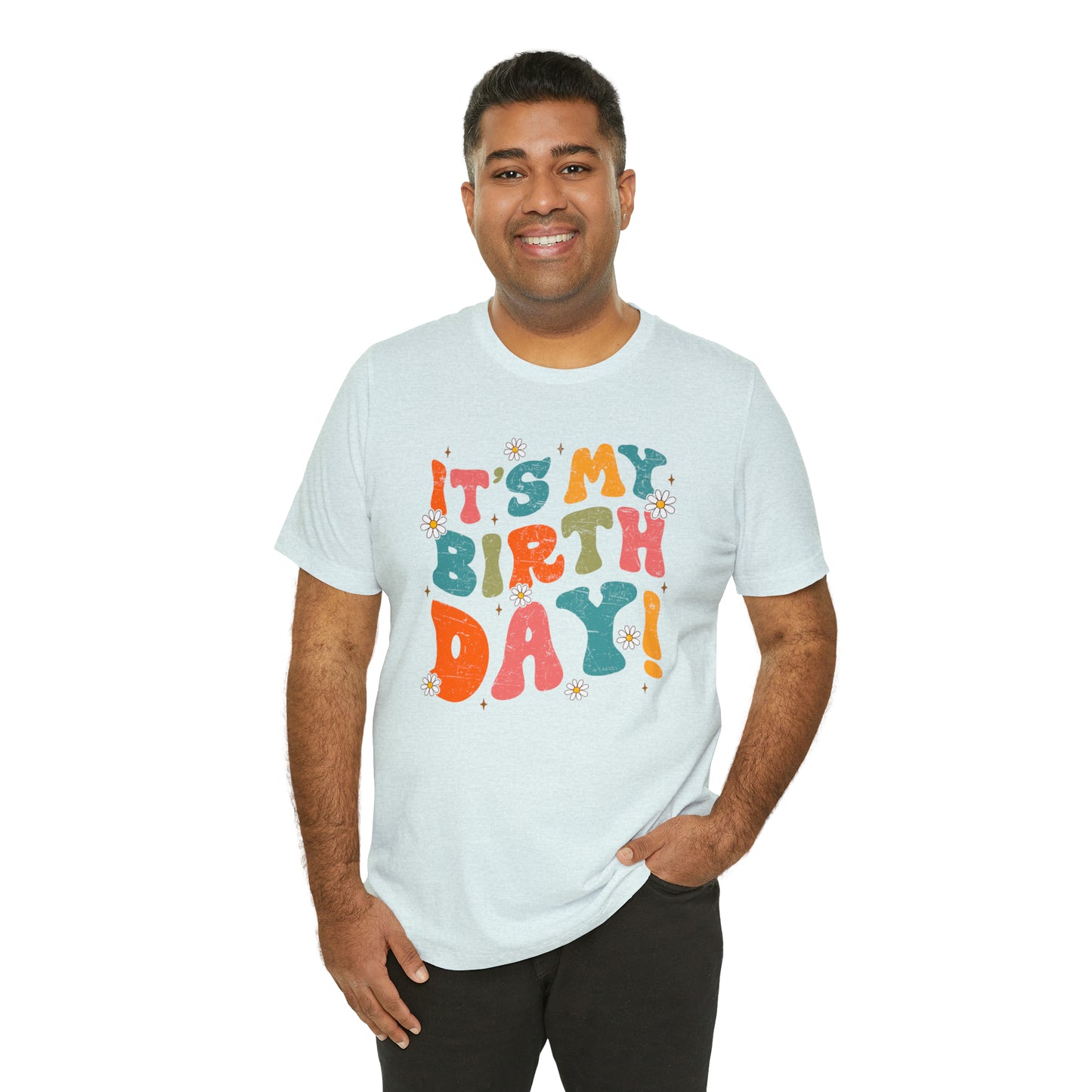 Distressed It's My Birthday Colorful Daisy T-Shirt