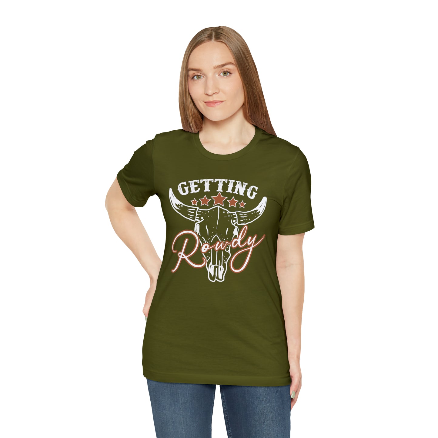 Vintage Getting Rowdy Party/ Bridesmaid/ Groomsman T-Shirt - White Ink