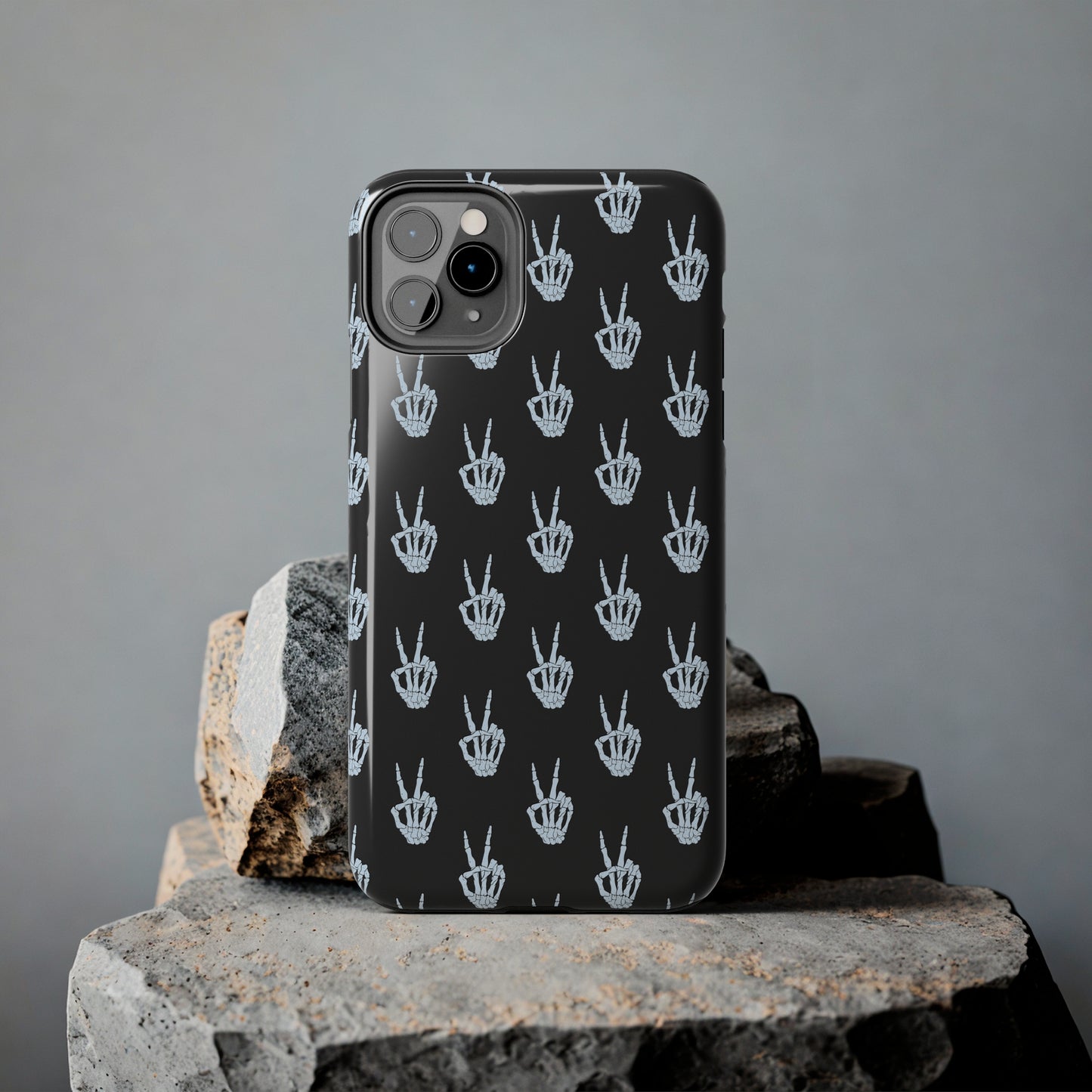 Skeleton Hand Peace Sign Tough Phone Cases