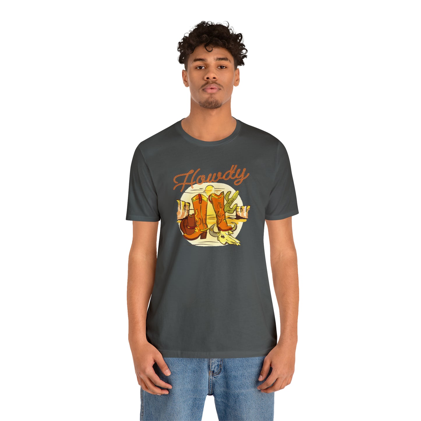 "Rope Howdy with boots" Unisex Jersey Short Sleeve Tee