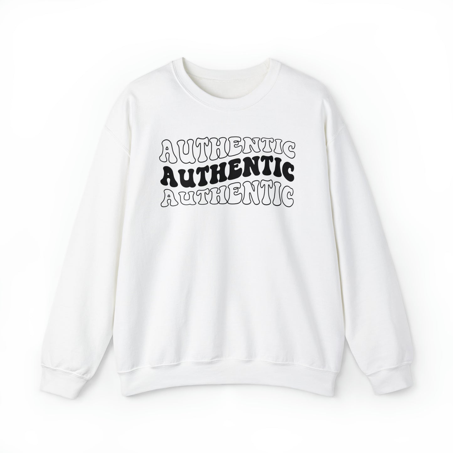 "Authentic" Black Logo Unisex Heavy Blend™ Crewneck Sweatshirt