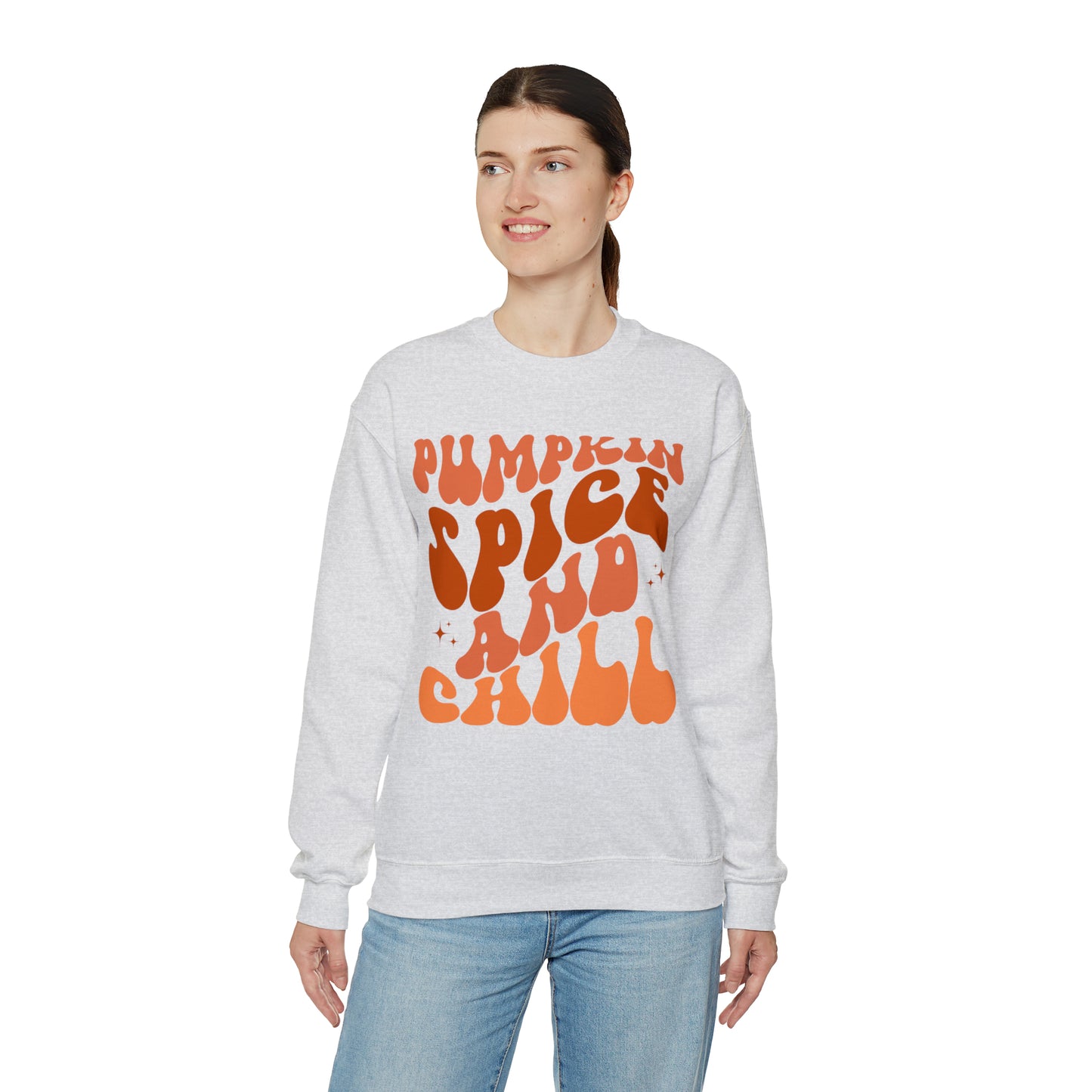Pumpkin Spice and Chill Heavy Blend™ Crewneck Sweatshirt