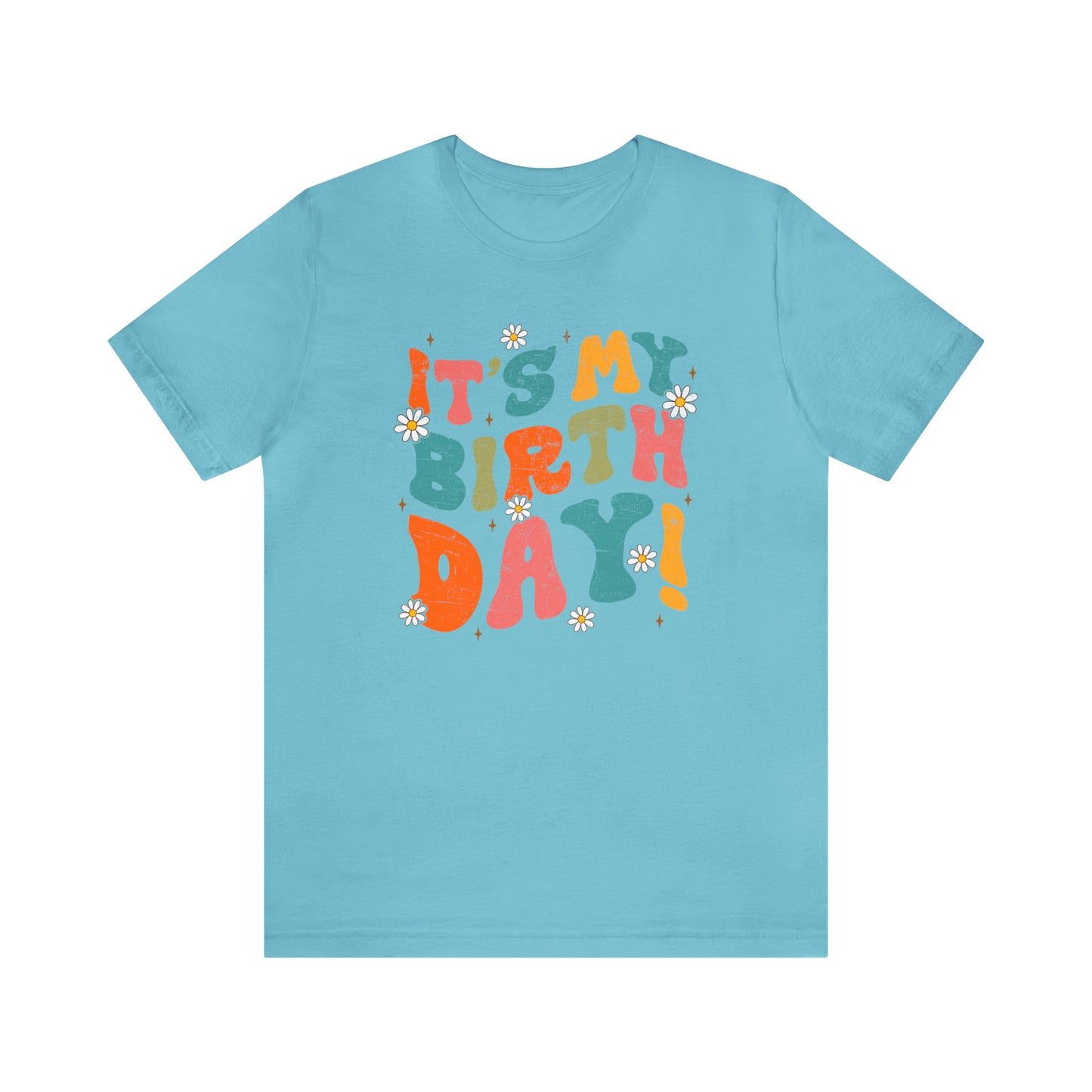 Distressed It's My Birthday Colorful Daisy T-Shirt