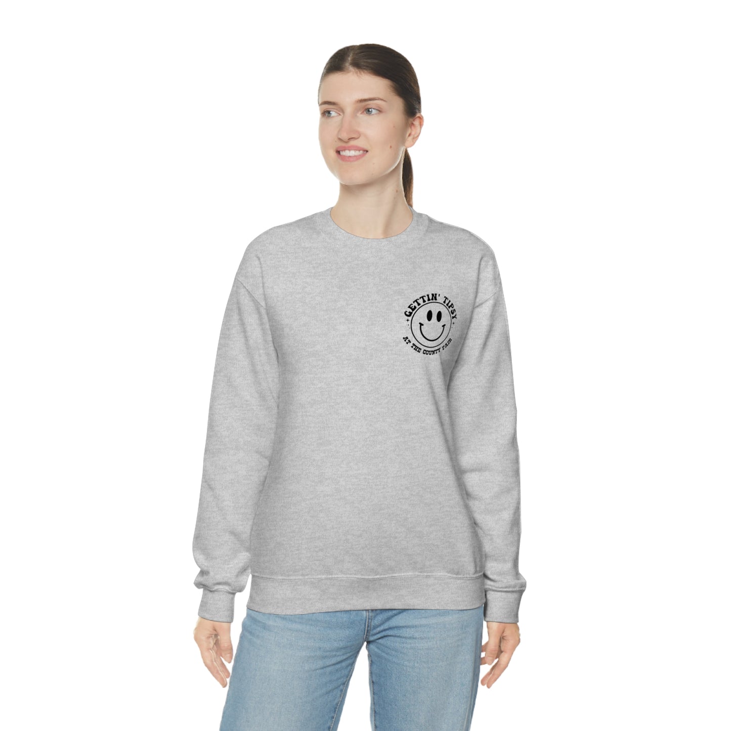"Gettin' Tipsy at the County Fair" (Front & Back Design) - Unisex Heavy Blend™ Crewneck Sweatshirt