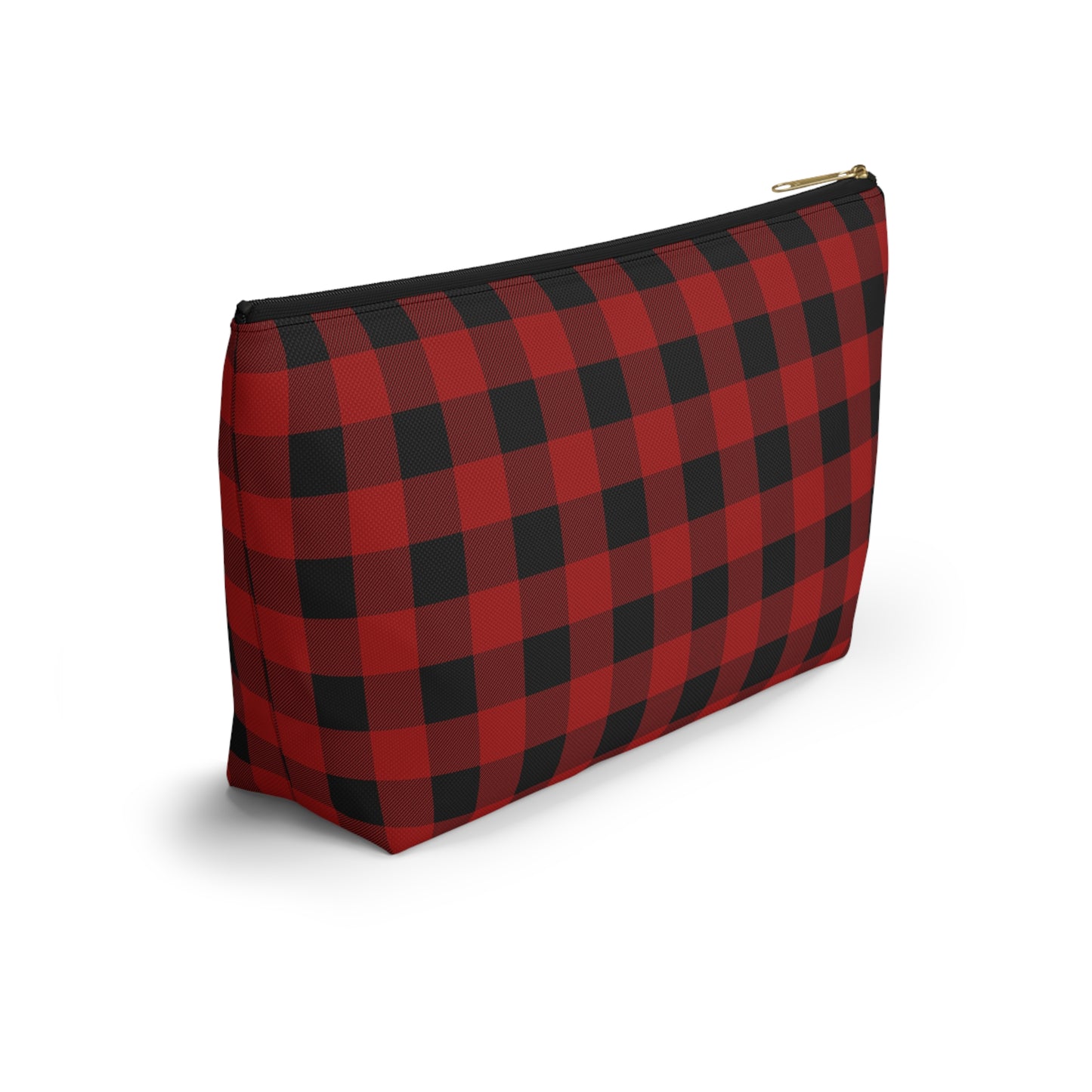 Red and Black Buffalo Plaid/Checkered Print Design Accessory Pouch w T-bottom