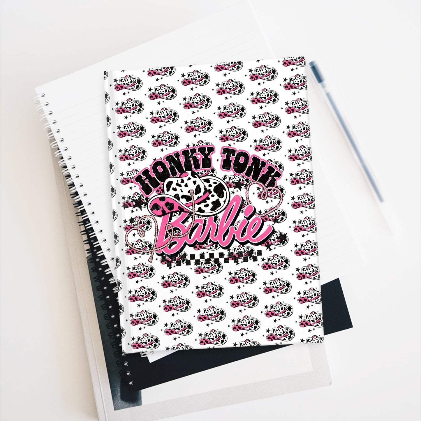 Honky Tonk Hot Pink Cowgirl Hat Design Design Journal - Blank