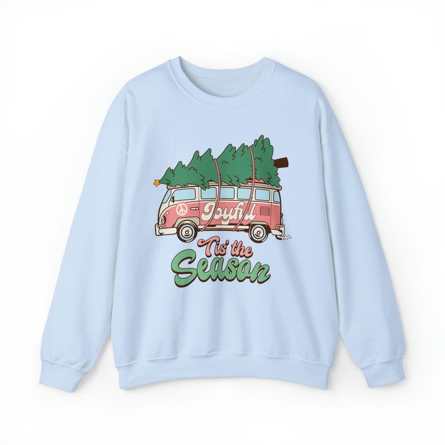 Tis the Season Retro Christmas Van Unisex Heavy Blend™ Crewneck Sweatshirt