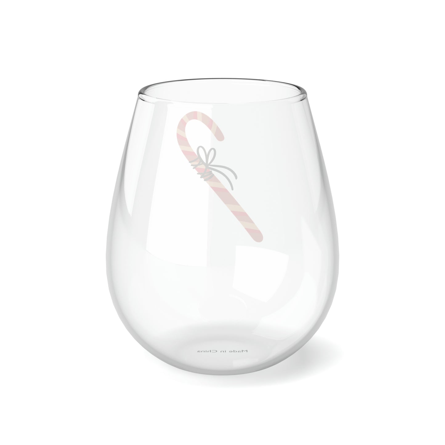 Boho Candy Cane Stemless Wine/ Glass, 11.75oz