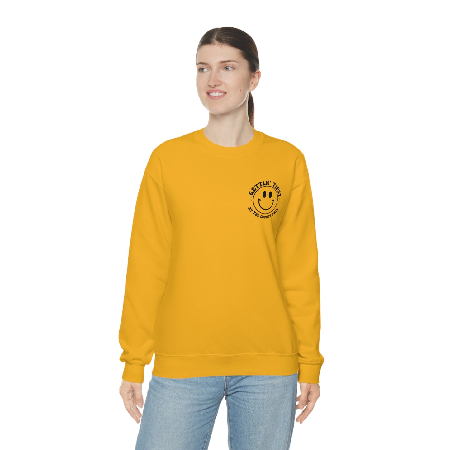 "Gettin' Tipsy at the County Fair" (Front & Back Design) - Unisex Heavy Blend™ Crewneck Sweatshirt