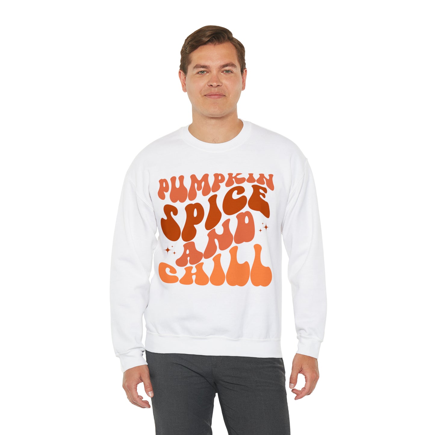 Pumpkin Spice and Chill Heavy Blend™ Crewneck Sweatshirt