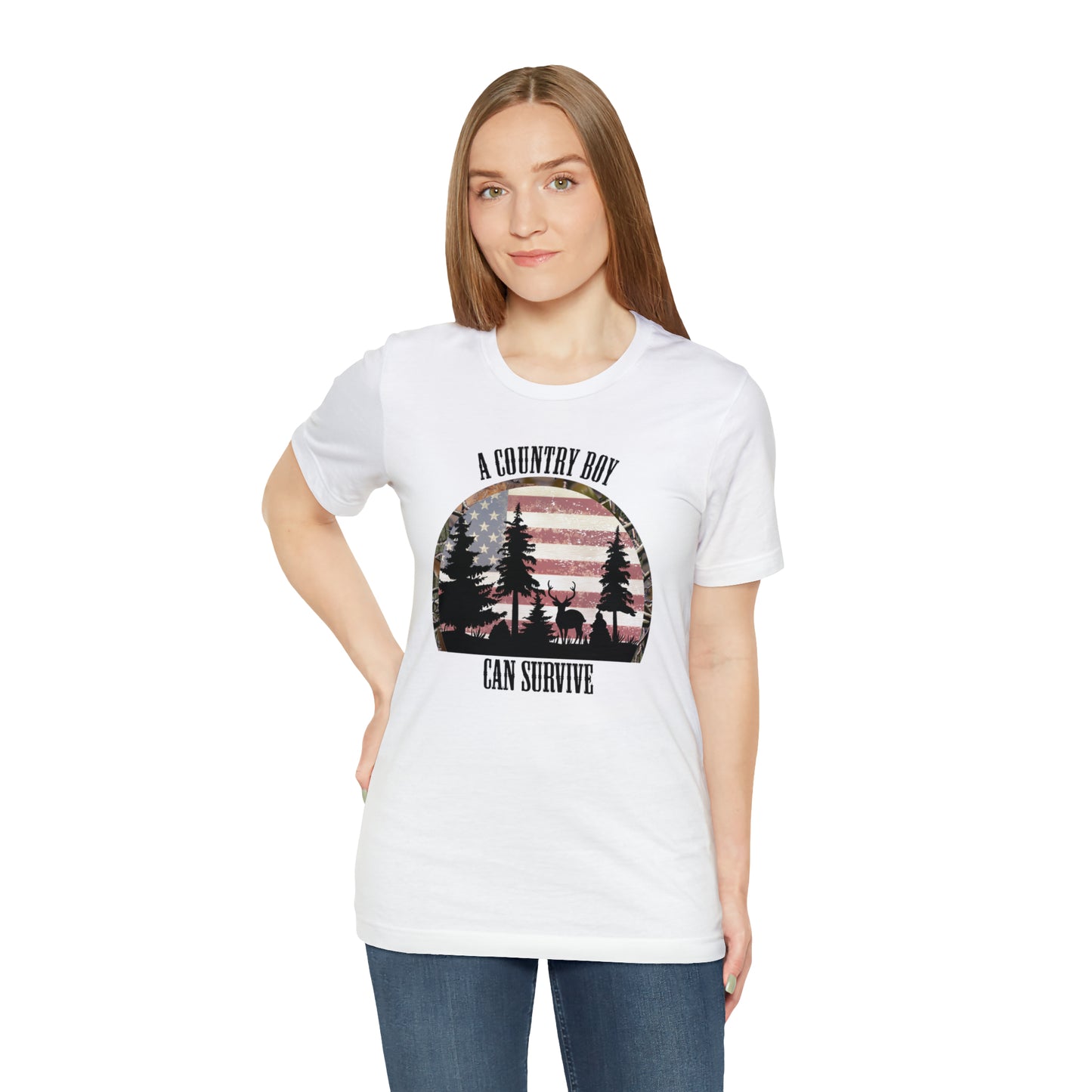 "A Country Boy Can Survive" Unisex Jersey Short Sleeve Tee