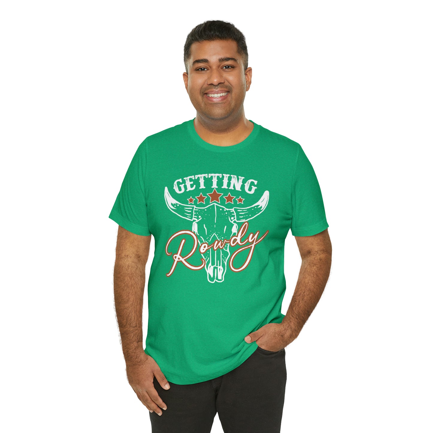 Vintage Getting Rowdy Party/ Bridesmaid/ Groomsman T-Shirt - White Ink