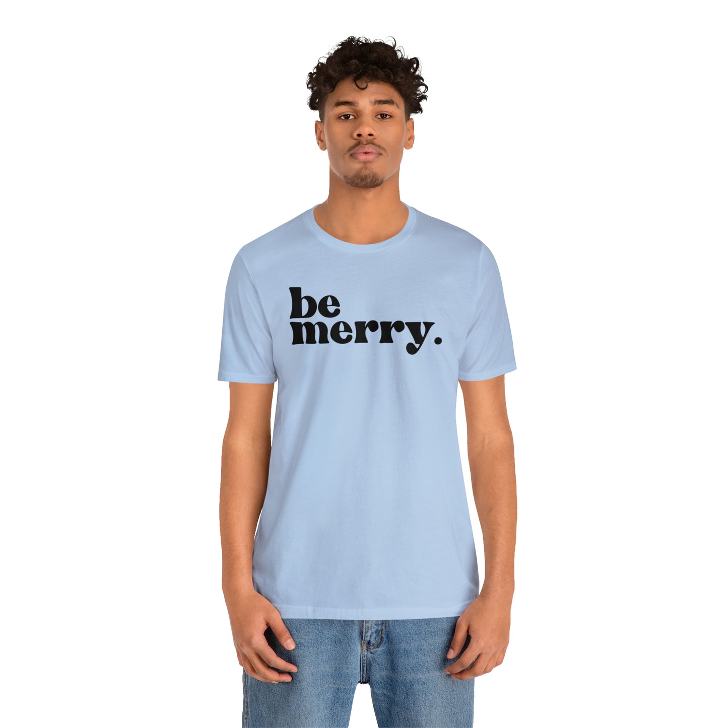 Be Merry Christmas/ Holiday Bella Jersey Short Sleeve Tee (Unisex)