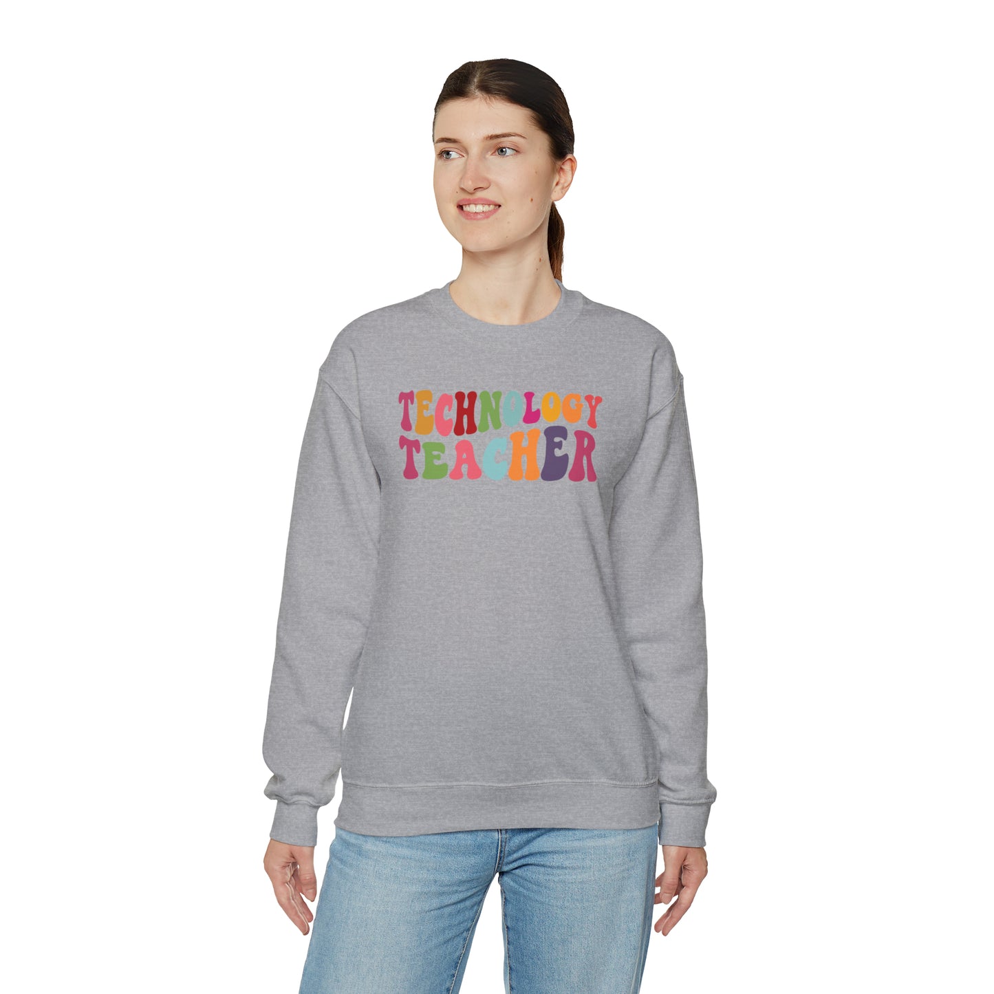 Multi-Colored Technology Teacher Lined Heavyweight Crewneck Sweatshirt