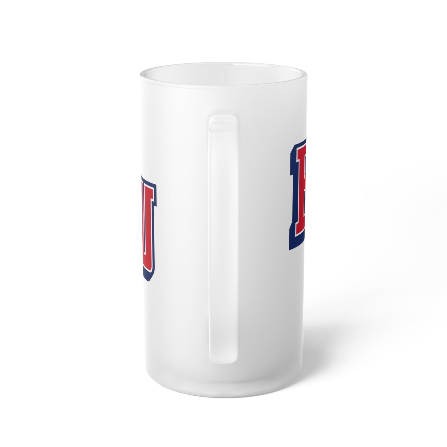 Belmont University BU Frosted Glass Beer Mug