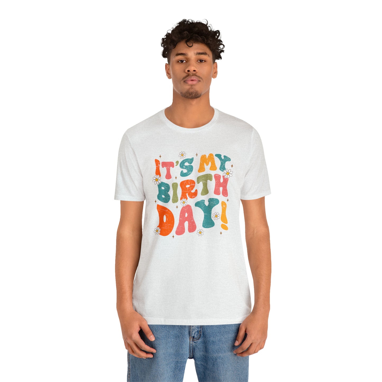 Distressed It's My Birthday Colorful Daisy T-Shirt