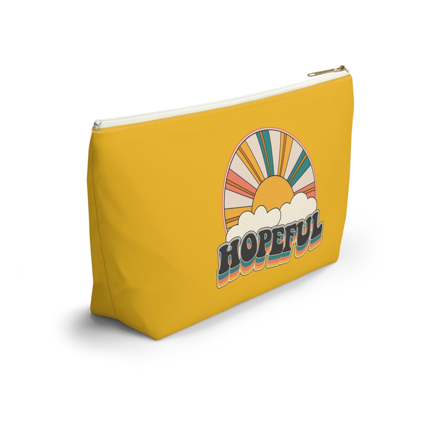 Christian Hopeful Rainbow Sunshine Print Design Accessory Pouch w T-bottom
