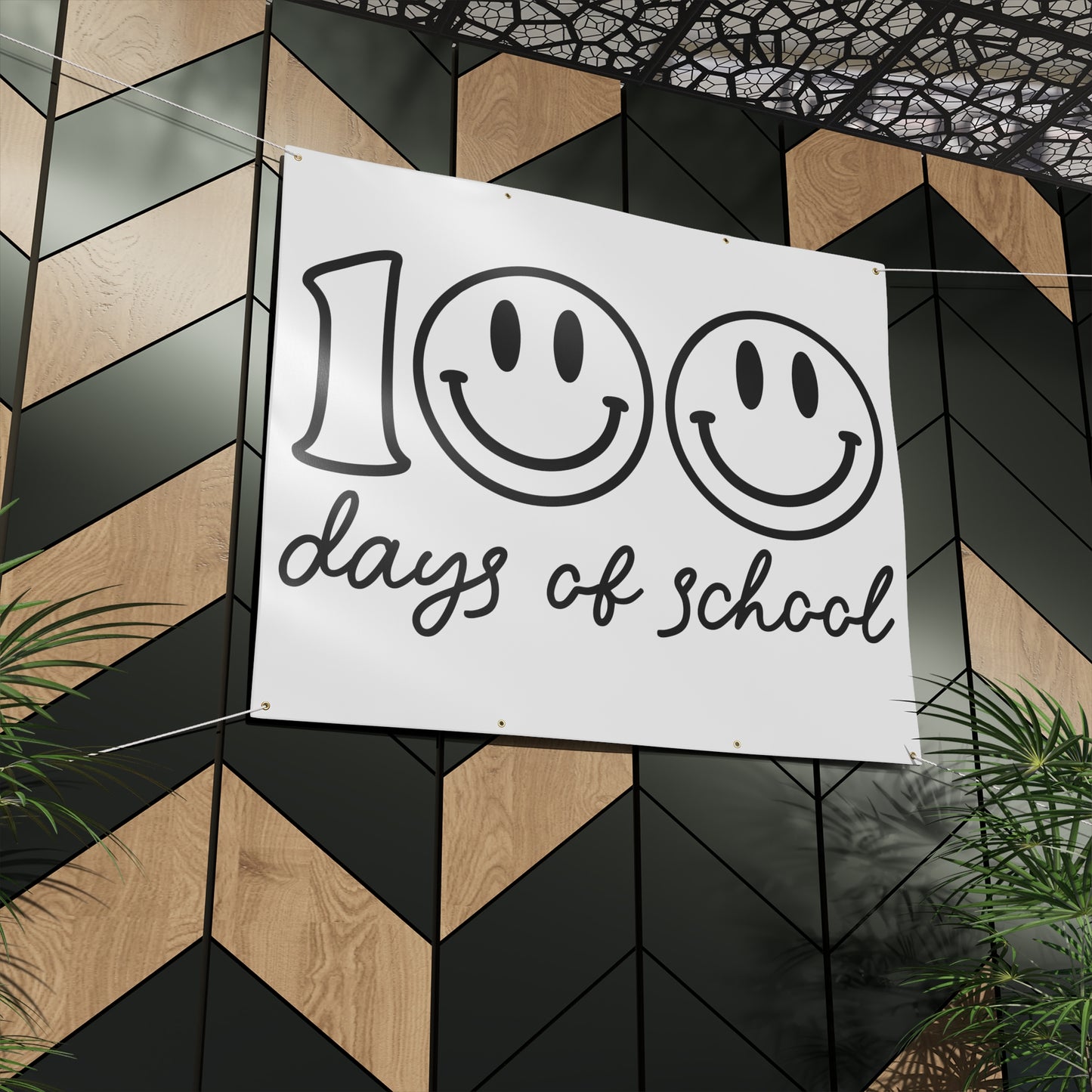 Be Creative 100 Days of School School Matte Banner - White
