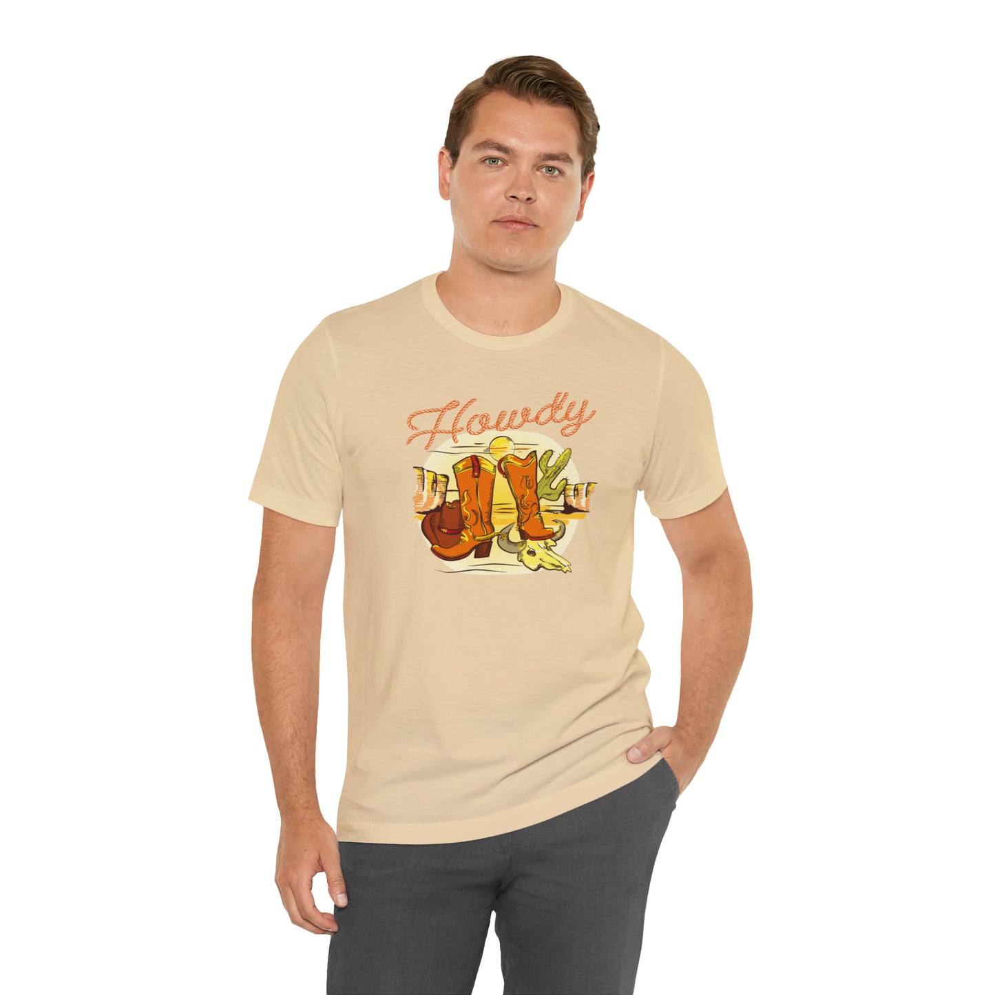 "Rope Howdy with boots" Unisex Jersey Short Sleeve Tee