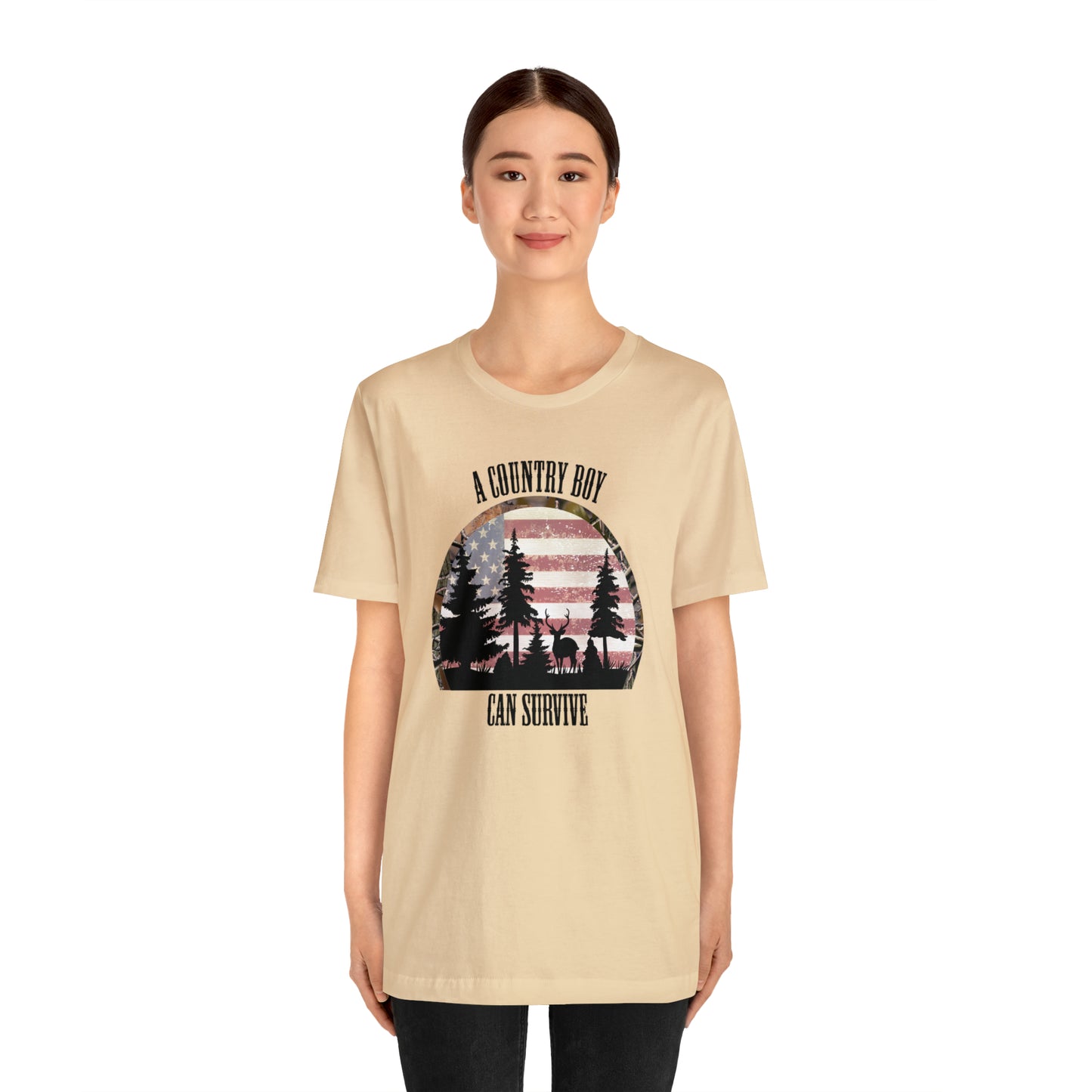 "A Country Boy Can Survive" Unisex Jersey Short Sleeve Tee