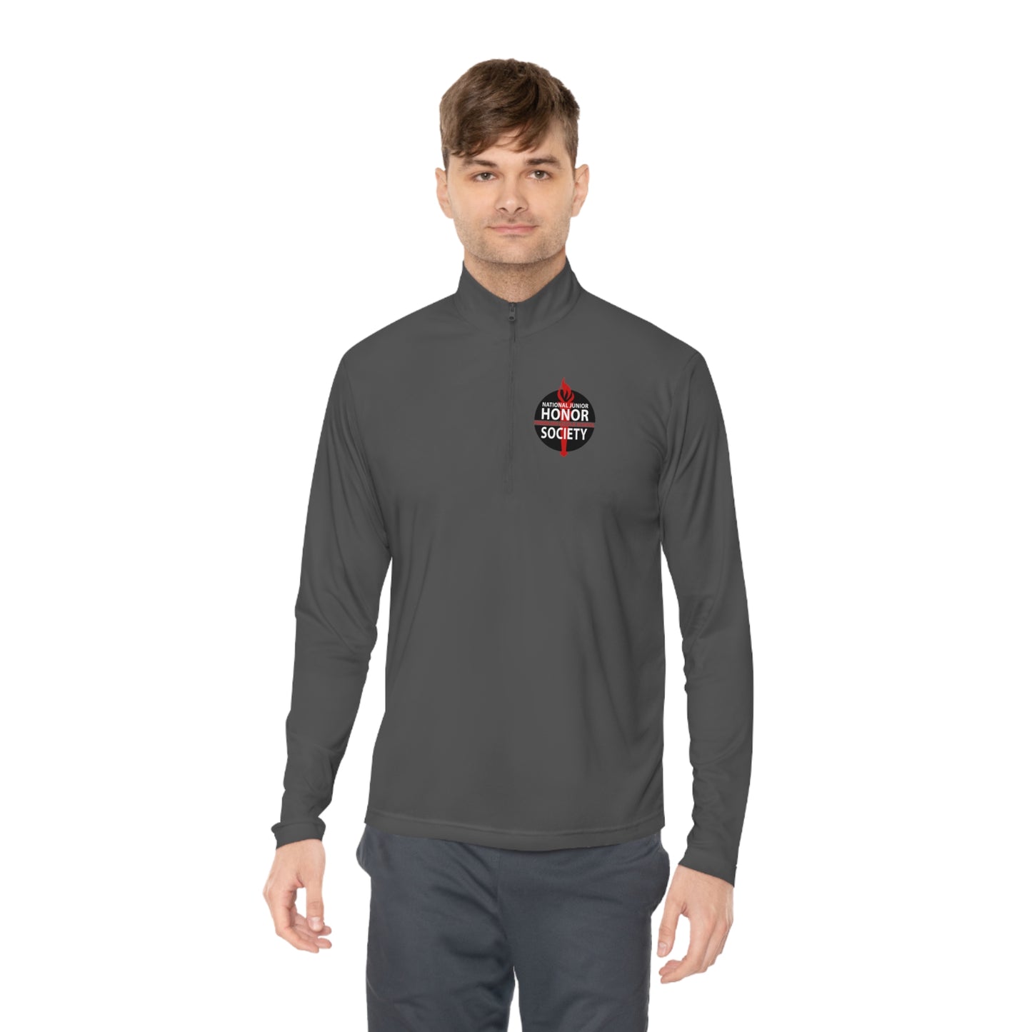 Freeburg Middle School NJHS Black and Red Design Unisex Quarter-Zip Pullover