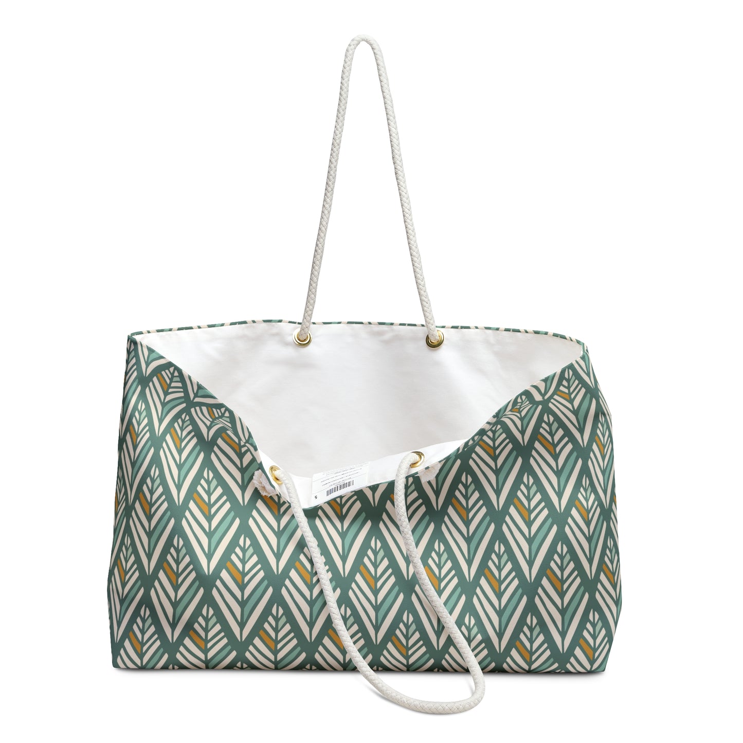 Green Diamond Design Floral Weekender Bag