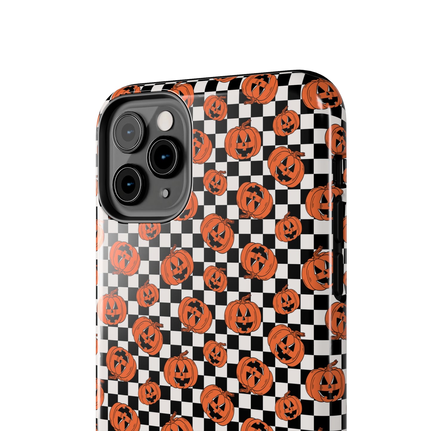 Pumpkin / Jack-O-Lantern Checkerboard Halloween/ Fall Patterned Tough Phone Cases